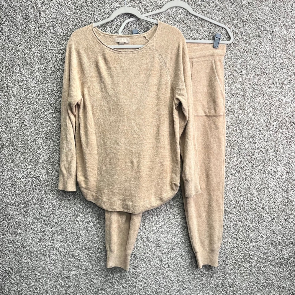 Barefoot Dreams Tan CozyChic Ultra Lite Knit Pullover & Joggers Lounge Set